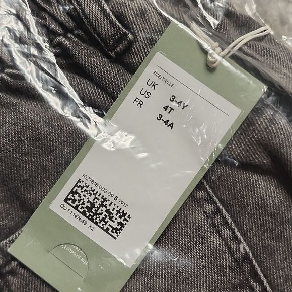 0535 H&M Cotton Denim Paper-bag Shorts Size 4T - Picture 5 of 6